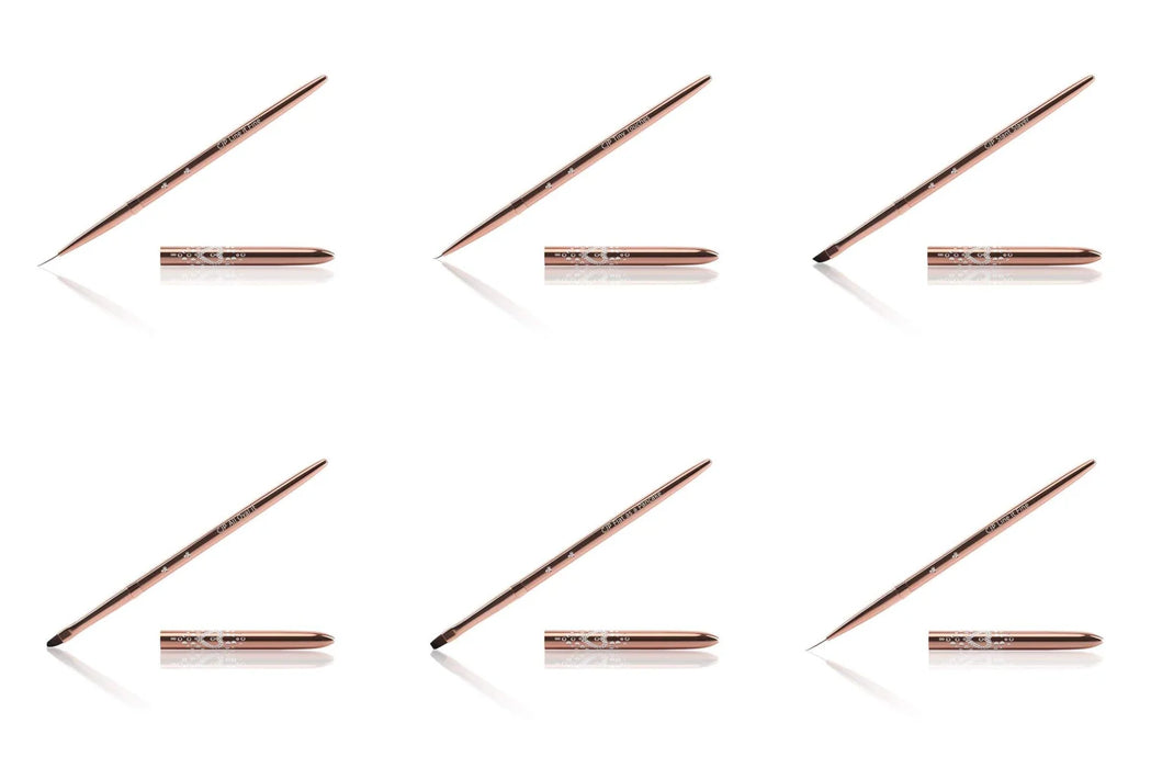 Nail Art Brush Collection x5 Rose Gold