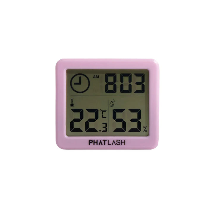 PINK HYGROMETER- TIME/TEMPERATURE/HUMIDITY READER
