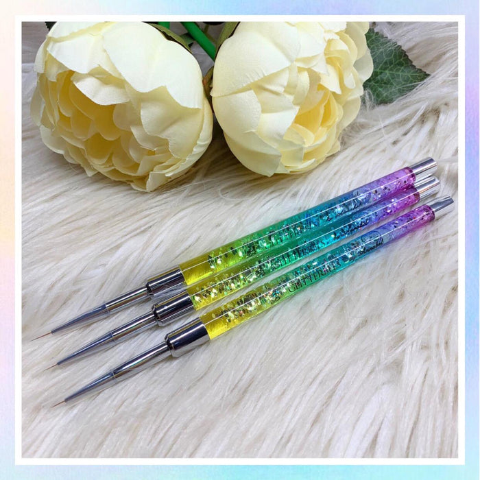 Glitterbels Rainbow Fine Detail Brushes - 3 pack