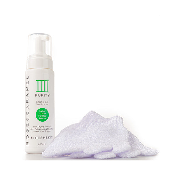 Purity – Self Tan Remover Foam (200ml) & Exfoliating Gloves