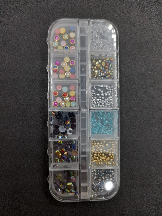 Nail Art Gem Tray - mixed beads