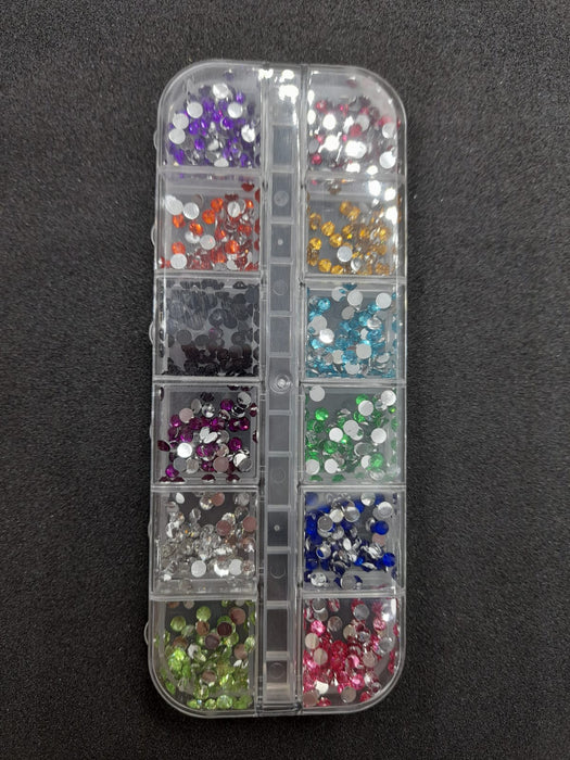 Nail Art Gem Tray - coloured gems